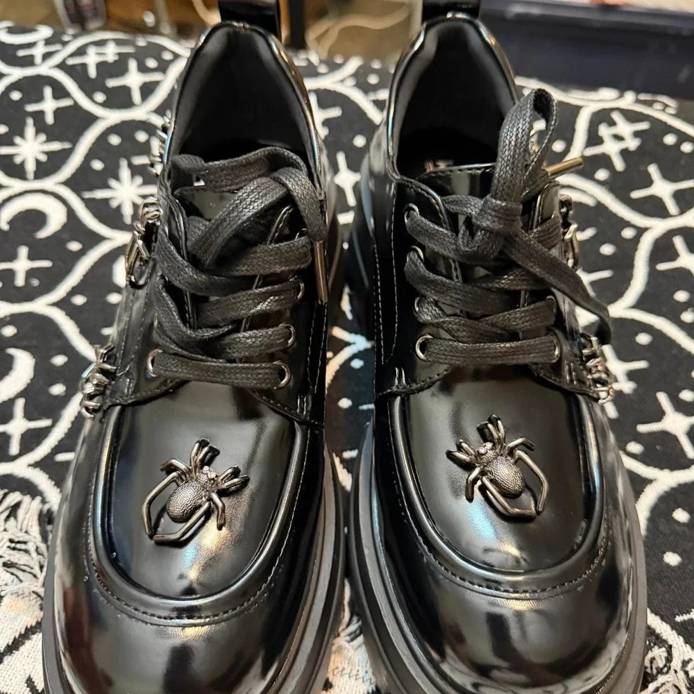 Killstar spider charm oxford shoes size US 8